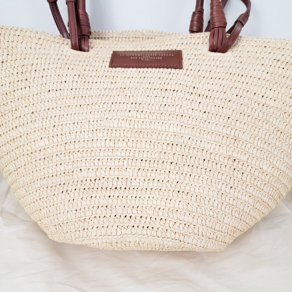 Sezane Justine Basket Bag in Natural Raffia - Picture 4 of 11